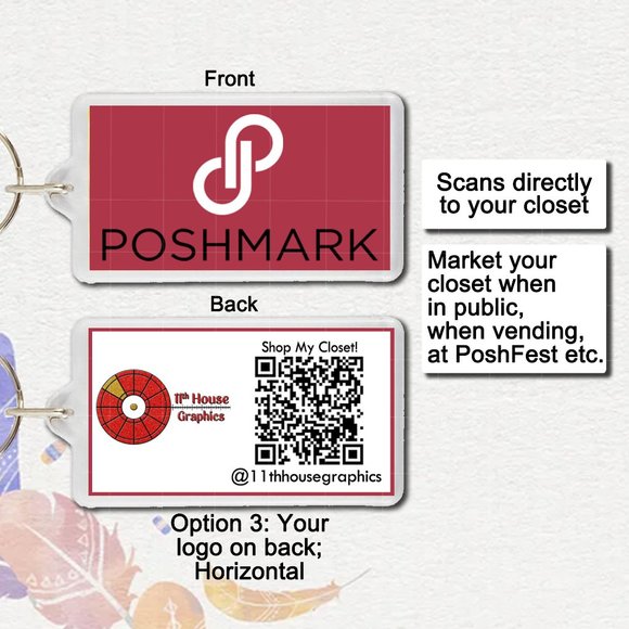 Poshmark Custom Keychain Shop My Closet Seller QR Code Swag PoshFest - Picture 4 of 5